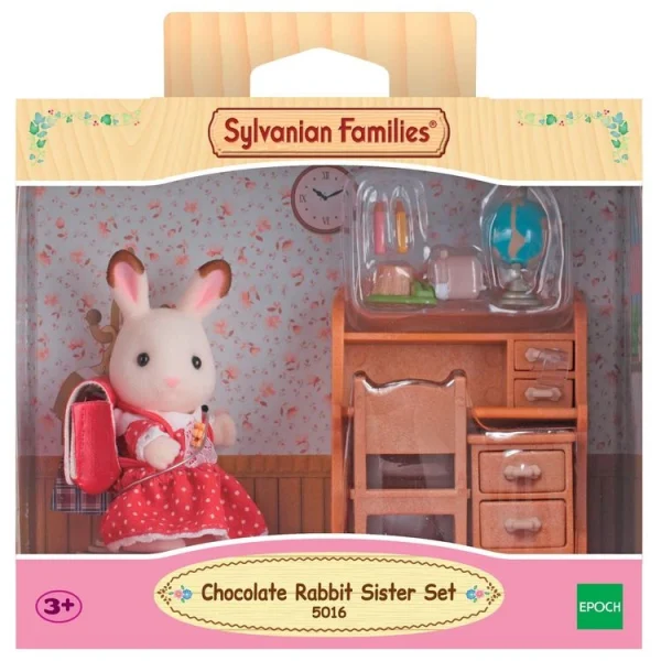 Epoch D’Enfance 5016 – Fille Lapin Chocolat Bureau – Sylvanian Families 4