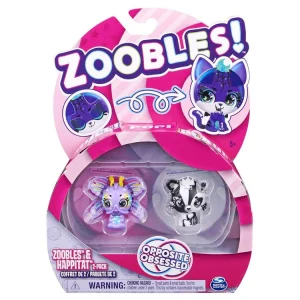 SPIN MASTER Figurine – Zoobles Animaux – Pack De 2 – Mauve Et Noir-blanc 6