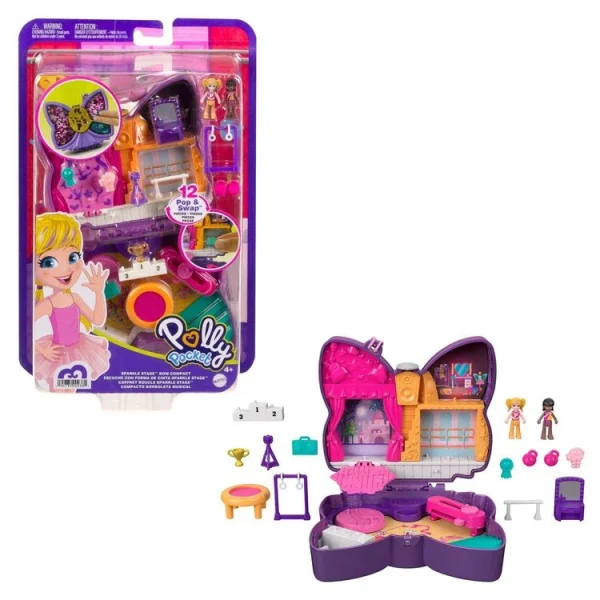 POLLY POCKET Mini Poupée Polly Pocket – Coffret Scène Pailletée 1