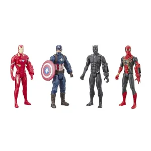 HASBRO Titan Hero Series – Pack De 4 Figurines Iron Man, Captain America, Black Panther Et Iron Spider – Avengers 8