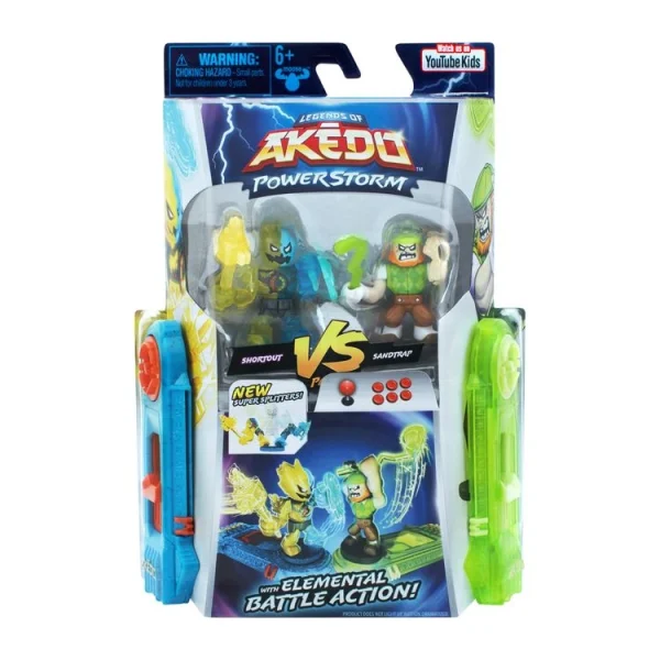 MOOSE TOYS Pack Figurines Akedo PowerStorm Shortout Vs Sandtrap 1