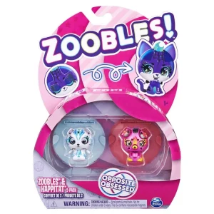 SPIN MASTER Figurine – Zoobles Animaux – Pack De 2 – Blanc Et Rose 6