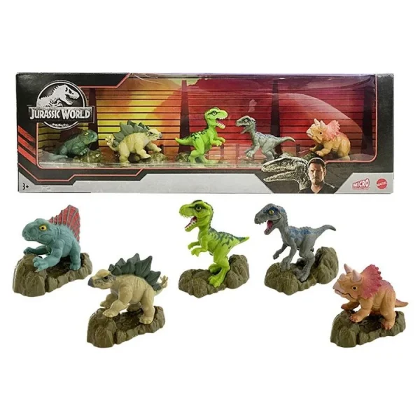 MATTEL Pack De 5 Figurines Jurassic World 5 Cm 1