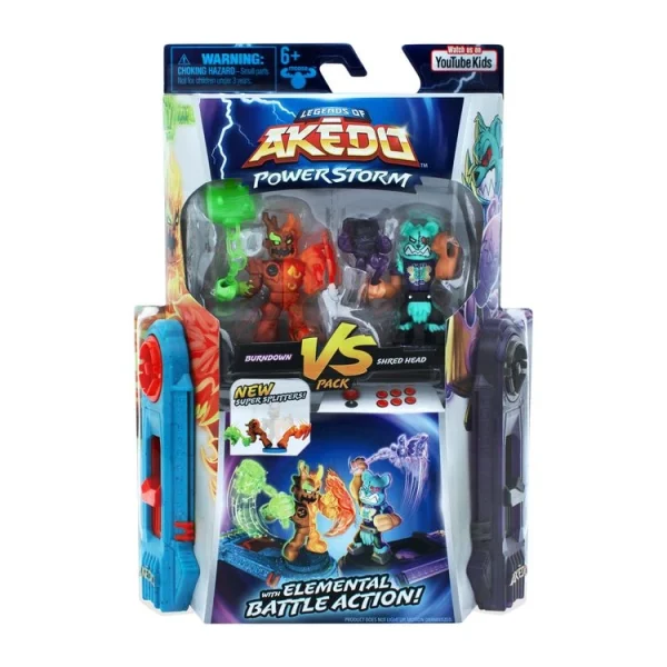 MOOSE TOYS Pack Figurines Akedo PowerStorm Burndown Vs Shred Head 1