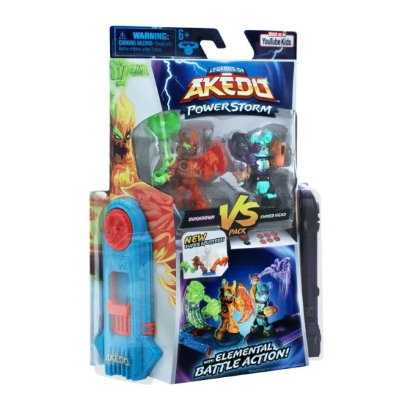 MOOSE TOYS Pack Figurines Akedo PowerStorm Burndown Vs Shred Head 3