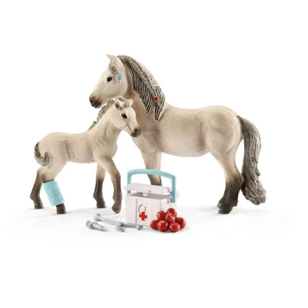 Schleich Kit De Secours D’Hannah + Jument Et Son Poulain 1