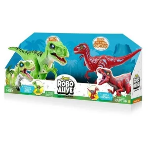 ZURU Coffret 2 Dinosaures électroniques – Raptor Et T-rex – Robo Alive 12