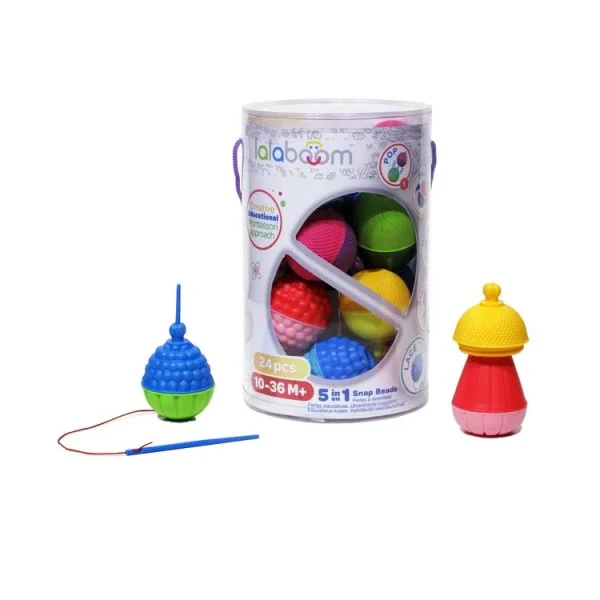 Lalaboom Tube Perles éducatives 24 Pièces + Tuteur De Laçage – Lalaboom 1