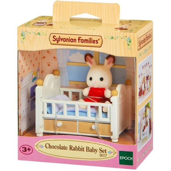 Epoch D’Enfance 5017 – Bébé Lapin Chocolat Avec Lit – Sylvanian Families 1