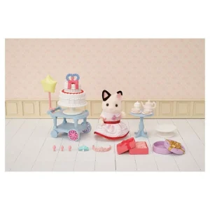 Epoch D’Enfance Sylvanian La Fille Chat Bicolore Et Son Gouter D’anniversaire 18